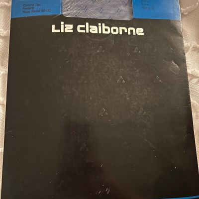 Vintage Liz Claiborne Textured Control Top Pantyhose Navy Blue Size 2 (Medium)